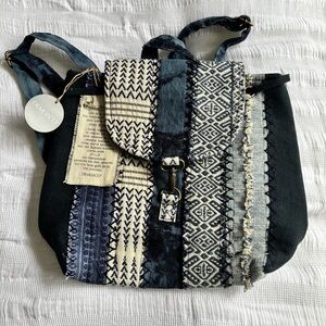 Demdaco Mini Denim Patchwork Backpack Boho Inspirational Gift Journey Travel